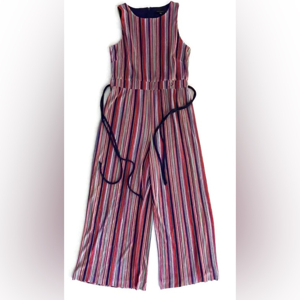 Alex Marie Multicolor Striped Jumpsuit Pink Navy Green Vibrant, Women’s size 16